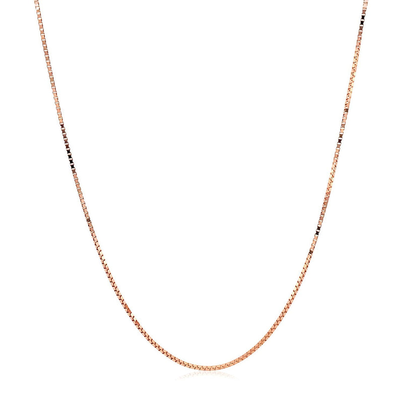 Bids.com 14k Rose Gold Adjustable Box Chain 0.7mm Necklaces White Smoke 22 / Rose Gold,One / Rose Gold