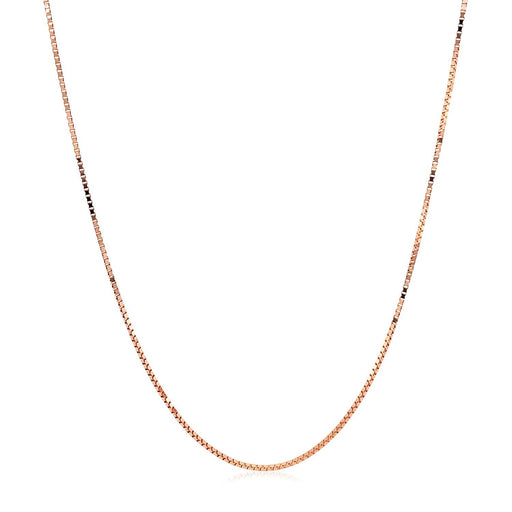 Bids.com 14k Rose Gold Adjustable Box Chain 0.7mm Necklaces White Smoke 22 / Rose Gold,One / Rose Gold