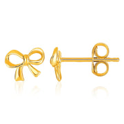 Bids.com 14k Yellow Gold Bow Style Post Earrings Earrings White Smoke Yellow Gold