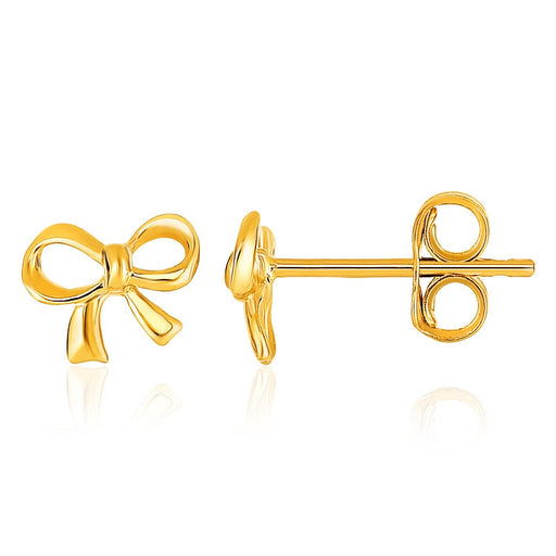 Bids.com 14k Yellow Gold Bow Style Post Earrings Earrings White Smoke Yellow Gold