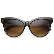 zeroUV High Pointed Tip Inset Frame Oversize Cat Eye Sunglasses 8462 Sunglasses White Smoke Brown