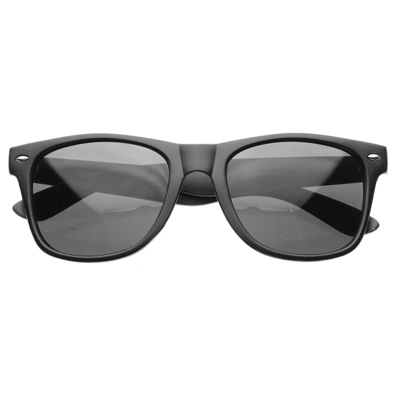 zeroUV Hipster Street Wear Soft Rubber Matte Black Horned Rim Sunglasses 8350 Sunglasses White Smoke Matte Black