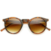 zeroUV Dapper Key Hole Vintage Horned Rim Round Circle Indie Sunglasses 8943 Sunglasses White Smoke Matte Tortoise Amber