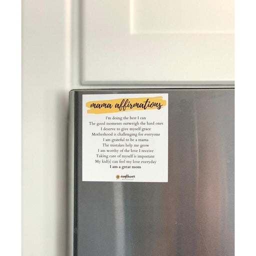 Sunflower Motherhood Affirmation Magnet Magnet Light Gray