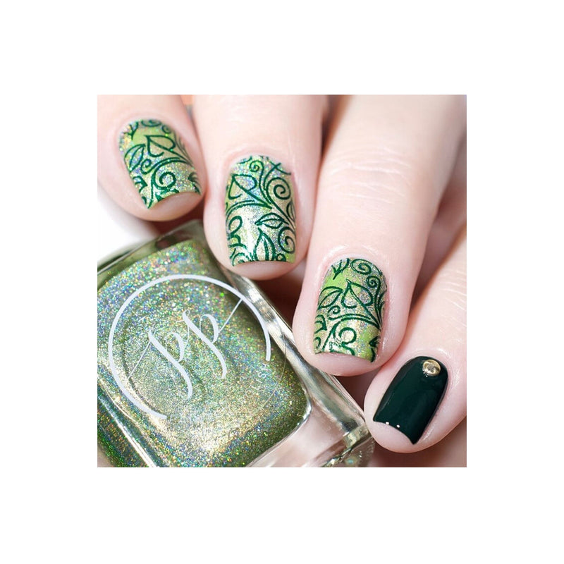 UberChic Beauty Lovely Leaves-03 Stamping Plate Light Gray