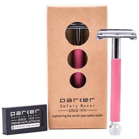 Parker Parker 29L Pink Women's Long Handle Butterfly Open Safety Razor Safety Razor Tan