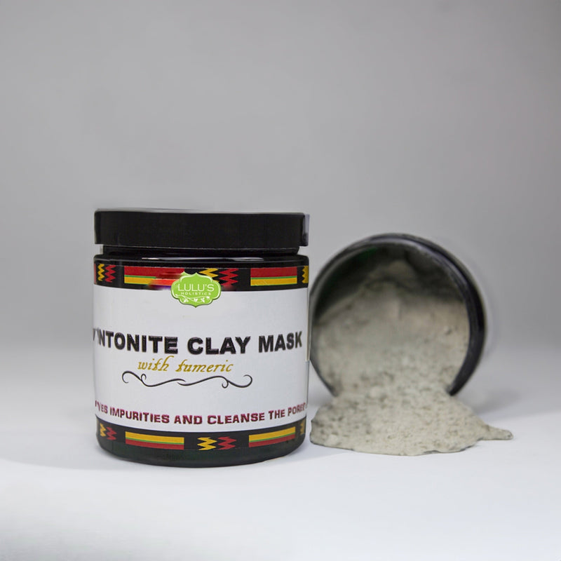 Lulu’s Holistics Turmeric & Bentonite Clay Mask – Detox & Brighten Skin clay mask Gray 1 (8oz jar),2 (8oz jars),3 (8oz jars),4 (8oz jars)