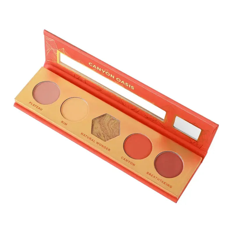 Profusion Cosmetics Blooming Beauty 5 shade palette Eyes Coral Canyon Oasis,Wild Hot Spring,Desert Stargazing,Scenic Lake,Mountain Trail,Wildreness Explorer