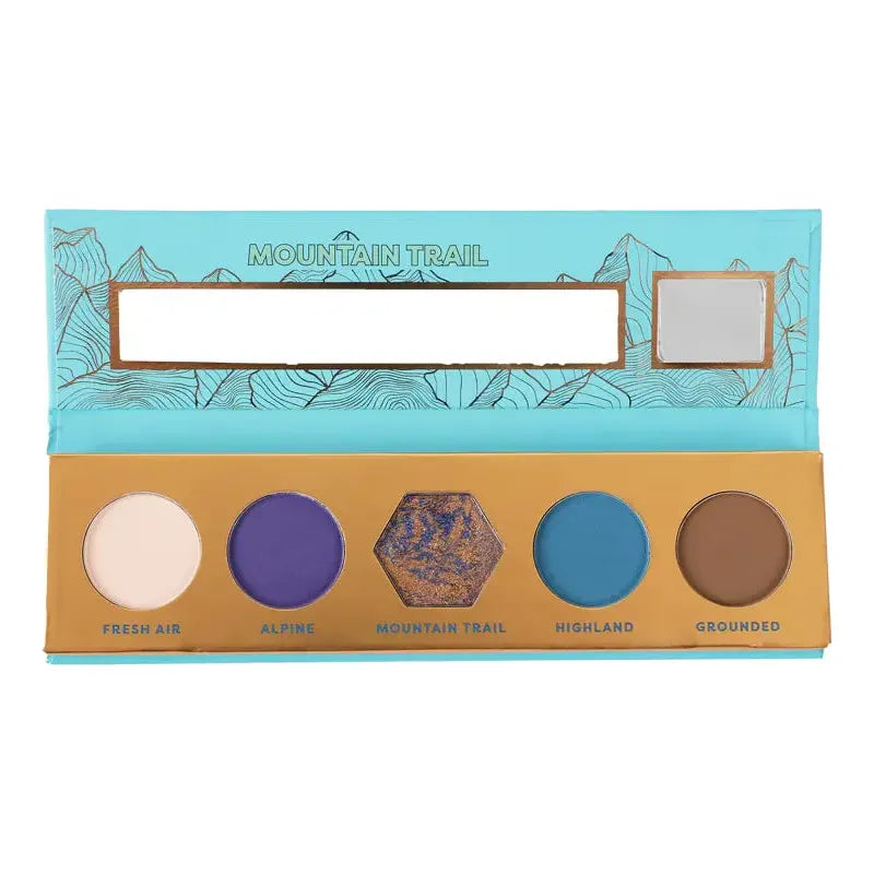 Profusion Cosmetics Blooming Beauty 5 shade palette Eyes Sky Blue Mountain Trail