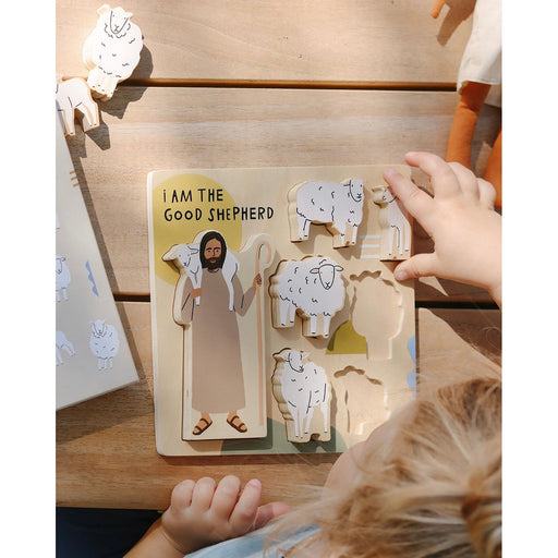 Be A Heart Good Shepherd Wooden Puzzle puzzle Tan
