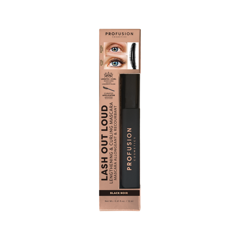 Profusion Cosmetics Lash Out Loud | Lengthening & Curling Mascara - Black Eyes Rosy Brown