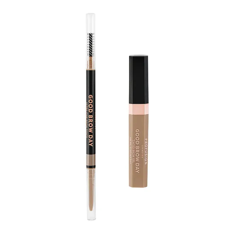 Profusion Cosmetics Good Brow Day 2pc Kit Brows Rosy Brown Blonde
