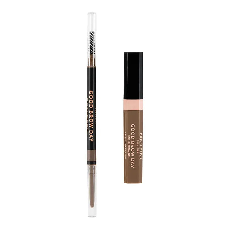 Profusion Cosmetics Good Brow Day 2pc Kit Brows Dark Slate Gray Soft Brown