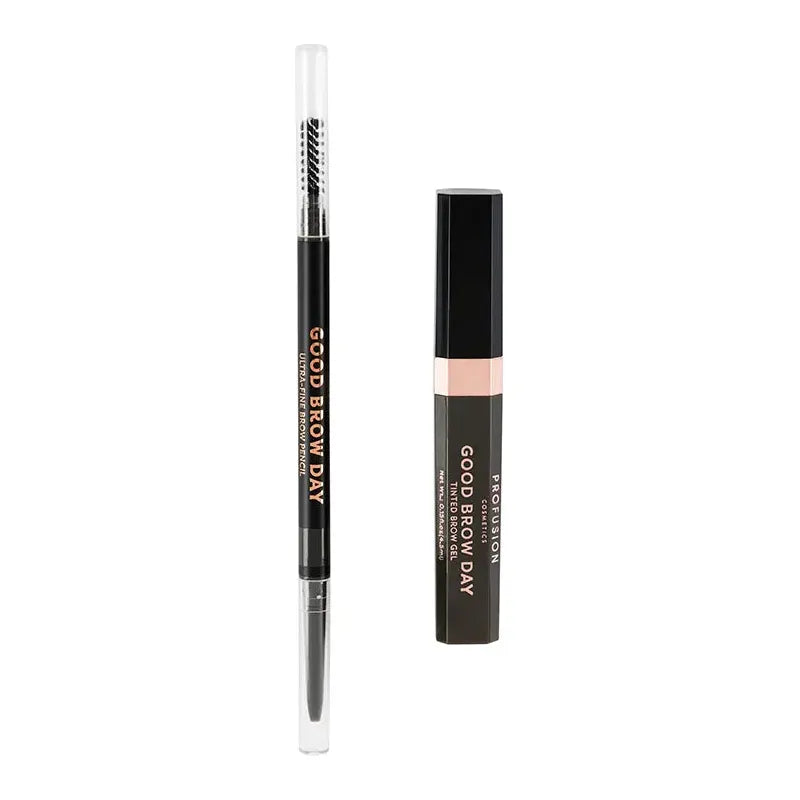 Profusion Cosmetics Good Brow Day 2pc Kit Brows Light Gray Soft Black