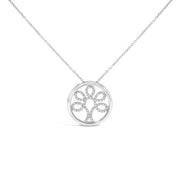 Bids.com .925 Sterling Silver 1/10 Cttw Diamond Tree of Life Pendant Necklace (I-J Color, I3 Clarity) Necklaces White Smoke White.Sterling Silver / 18