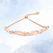 Bids.com 14K Rose Gold Plated .925 Sterling Silver 1/10 Cttw Diamond Alternating Swirl link Bolo Bracelet (I-J Color, I2-I3 Clarity) - 6" to 9" Adjustable Bracelets White Smoke Rose.Sterling Silver / 7,White.Sterling Silver / 7