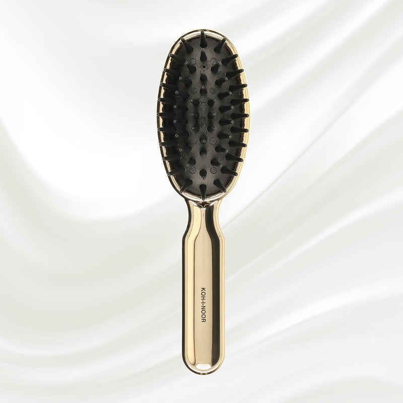 KOH-I-NOOR Beauty USA Metallic Pneumatic Detangling Hairbrush Hair Brush Lavender Chrome,Gold