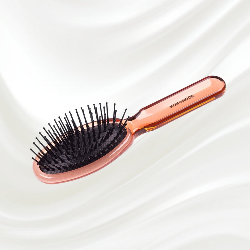 KOH-I-NOOR Beauty USA All Seasons Synthetic Pin Hair Brush - Pneumatic Cushion for Thick & Coarse Hair Hair Brush White Smoke Rose pink / Large,Coral red / Large,Petroleum Blue / Large,Rose pink / Small,Coral red / Small,Petroleum Blue / Small