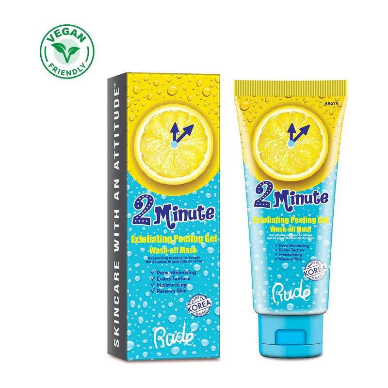 Rude Cosmetics 2 Minute Exfoliating Peeling Gel Wash-off Mask Skincare Light Sea Green 2 Minute Exfoliating Peeling Gel