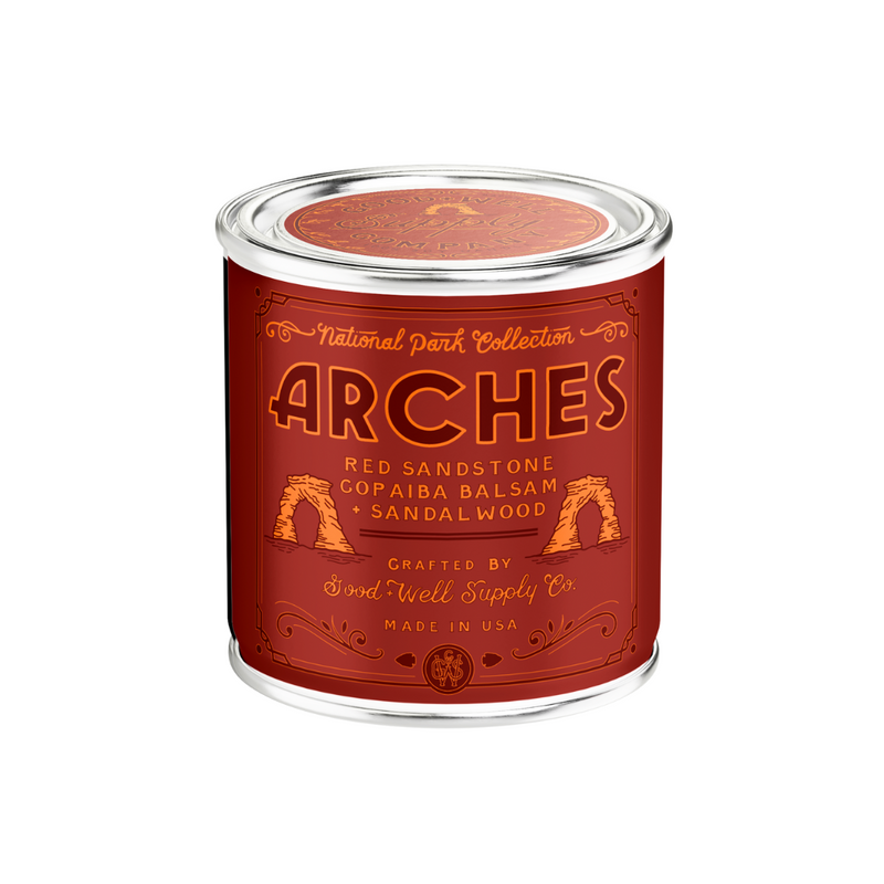 Good & Well Supply Co Arches National Park Candle Candles Brown Half Pint / 8oz / Cotton Wick,Pint / 14oz / Cotton Wick