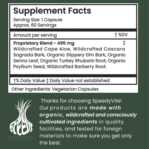SpeedyVite® Colon Cleaner Gentle — Happy Colon (60 Veg Caps) | Supports Regularity & Natural Elimination* | SpeedyVite® - FREE SHIPPING Veg Capsules Dark Slate Gray 1x 60 Veg Caps,1x 120 Veg Caps (2x 60s),CASE OF 6x 60 Veg Caps