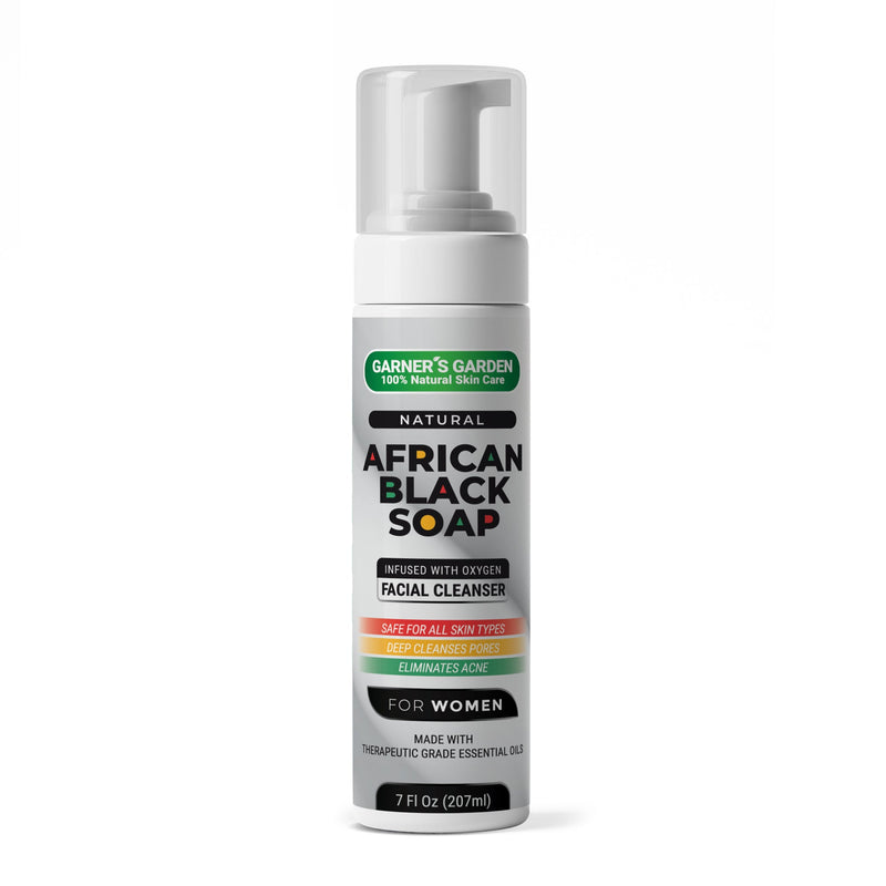 Garner's Garden African Black Soap Foaming Facial Cleanser | H2O2 Facial Cleanser Light Gray Women's African Black Soap Foaming Facial Cleanser / 7 oz Foamer (Recommended)