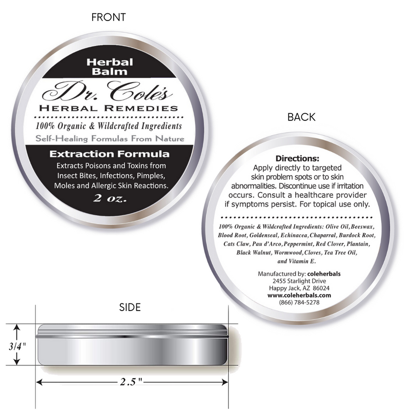 COLEHERBALS LLC 14 - Dr. Cole's Organic Extraction Herbal Balm Herbal White Smoke