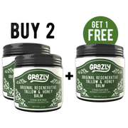 Grazly Original Tallow & Manuka Honey Balm Black Without Coconut Oil / Buy 2 Get 1 Free