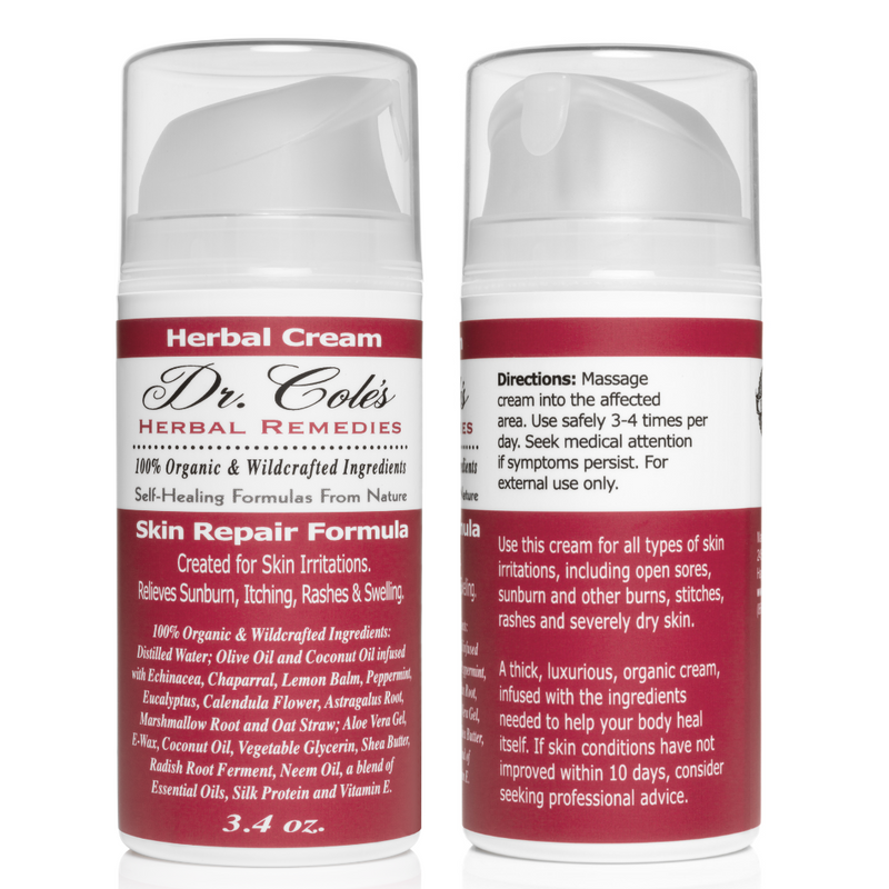 COLEHERBALS LLC 17 - Dr. Cole's Organic Skin Repair Herbal Cream Herbal Light Gray