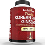 Nutrivein Nutrivein Korean Red Panax Ginseng 1600mg – Extra Strength Formula - 180 Capsules FA-51VI-YB0U White Smoke