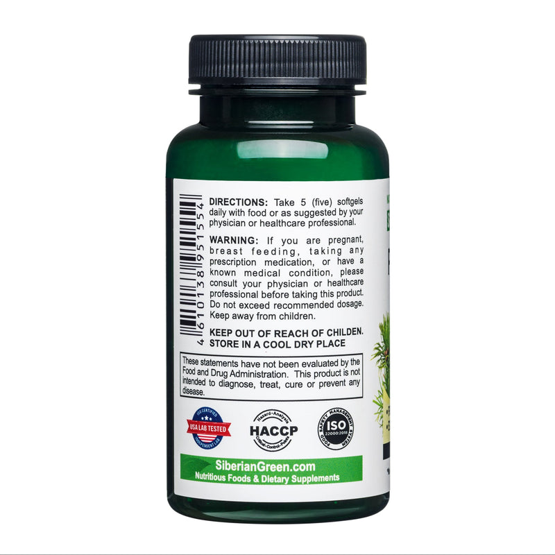 SiberianGreen.com Siberian Green Pine Nut Oil Capsules – 200 Softgels Cooking Oils White Smoke