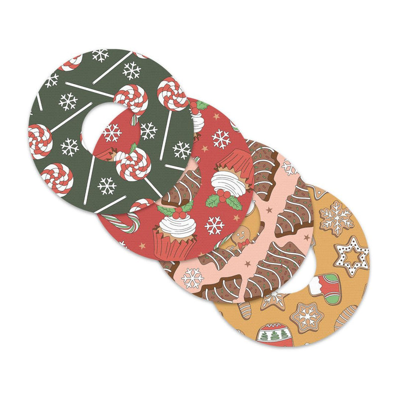 Peelz Christmas Treats Variety FreeStyle Libre 3 Plus & Lingo  Patch Tape - Pump Peelz Patch Medical Tape White Smoke 12-Pack (Set of 12 Patches),4-Pack (Set of 4 Patches)