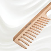 KOH-I-NOOR Beauty USA Legno Beech and Kotibe Wood Wide Tooth Comb Comb White Smoke