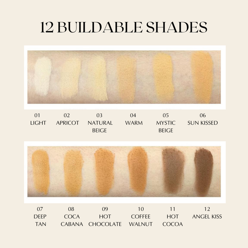 EpiLynx Luminous Matte Powder Foundation – Vegan, Gluten-Free, Allergen-Friendly Antique White 1: Light,2: Apricot Light,3: Natural Beige,4: Warm,5: Mystic Beige,6: Sun Kissed