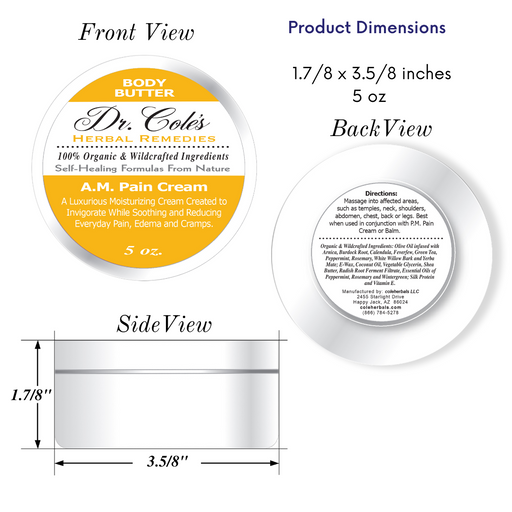 COLEHERBALS LLC 22 - Dr. Cole's A.M. Pain Cream Herbal White Smoke