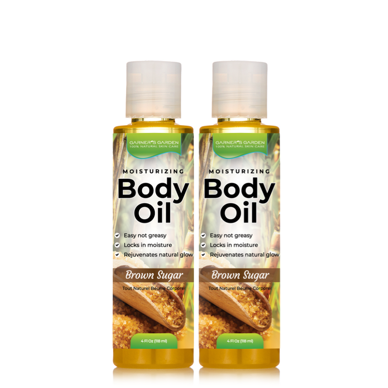 Garner's Garden Natural Body Oil - Natural Fragrance Body Oil White Smoke 4 oz Tropical Coconut Body Oil,4 oz Brown Sugar Body Oil,4 oz Ocean Breeze Body Oil