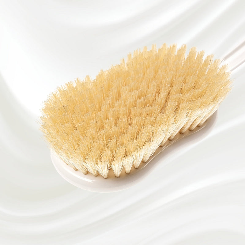 KOH-I-NOOR Beauty USA Natural Bristle Shower Back Brush - Long Handle for Full Back Exfoliation Bath & Body Brushes Lavender