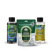 Garner's Garden Travel Sized Oral Care Trio | Trio | H2O2 | Fluoride Free Oral Care White Smoke Lemongrassmint / 2oz Rinses / Regular Strength + 2oz Organic Tooth Powder