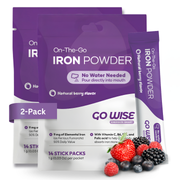 Go Wise Gentle Iron Supplement for Women and Men (No Water Needed) Iron Supplement Dark Slate Blue 28 Stick Packs