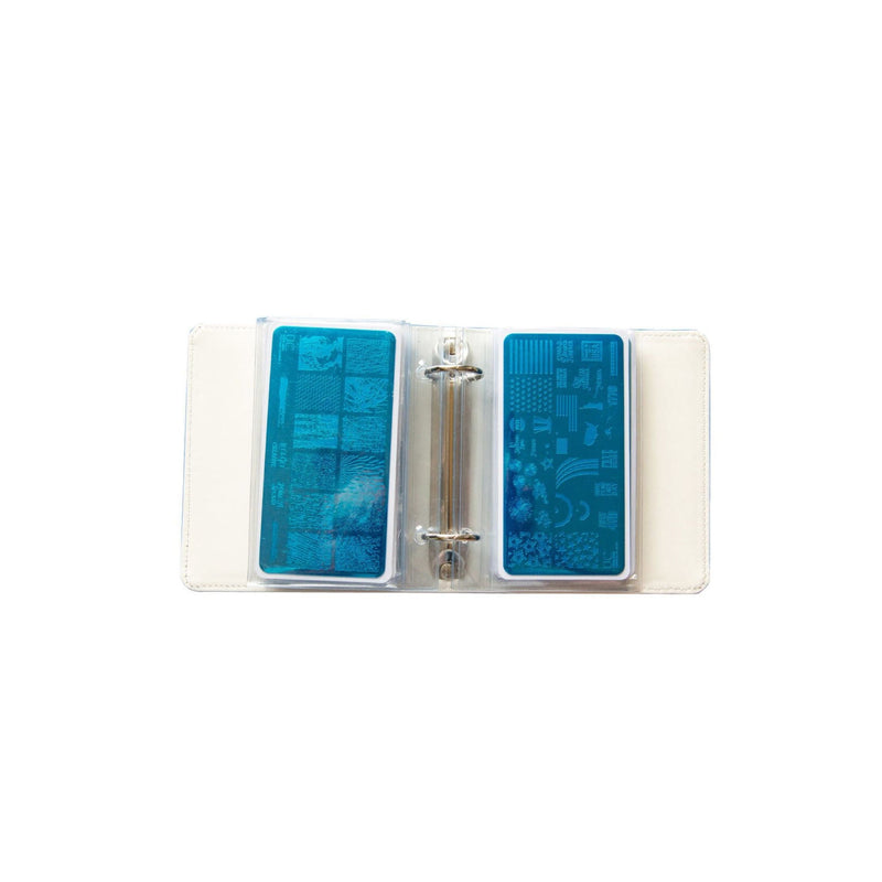 UberChic Beauty Mini Hot Pink Holographic Nail Stamp Storage Binder Tool Dark Cyan