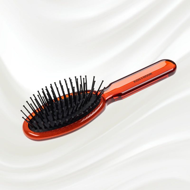 KOH-I-NOOR Beauty USA All Seasons Synthetic Pin Hair Brush - Pneumatic Cushion for Thick & Coarse Hair Hair Brush Lavender Rose pink / Large,Coral red / Large,Petroleum Blue / Large,Rose pink / Small,Coral red / Small,Petroleum Blue / Small