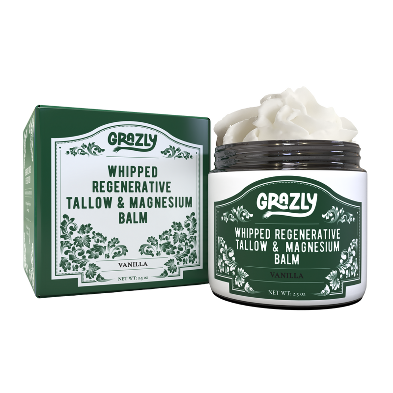 Grazly Dead Sea Magnesium & Tallow Balm Black Vanilla / 1 Jar,Vanilla / Buy 2 Get 1 Free,Vanilla / Buy 3 Get 2 Free