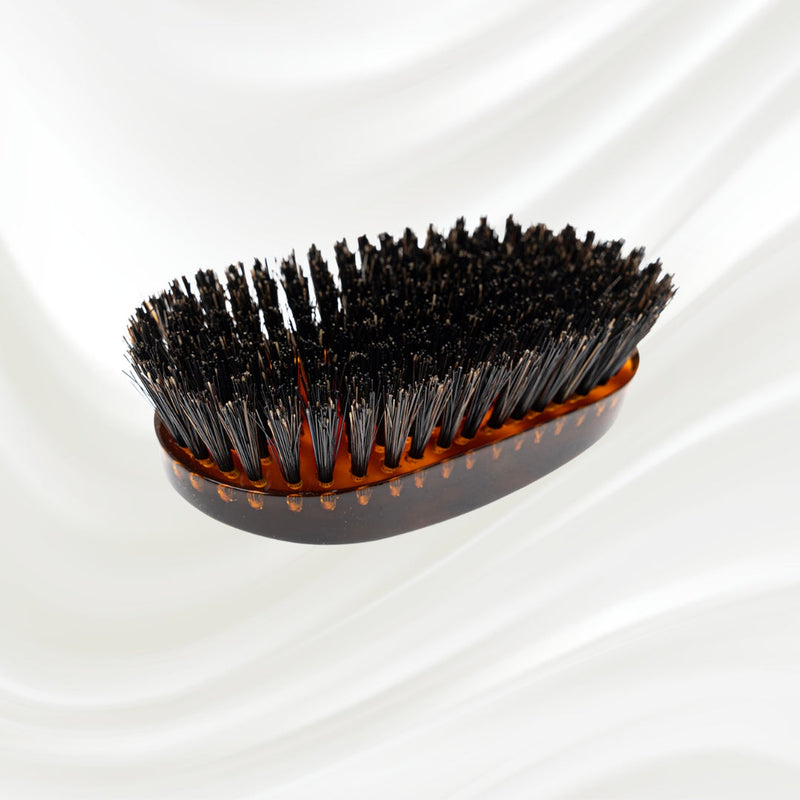 KOH-I-NOOR Beauty USA Jaspè Military Boar Bristle Brush - Men's Hair & Beard Grooming Hair Brush Lavender Boar Bristles / Large,Boar Bristles / Small