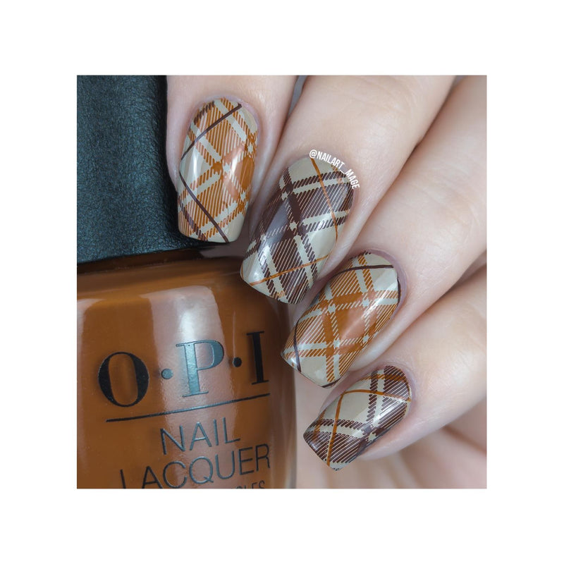 UberChic Beauty Pretty In Plaid-04 Stamping Plate Rosy Brown