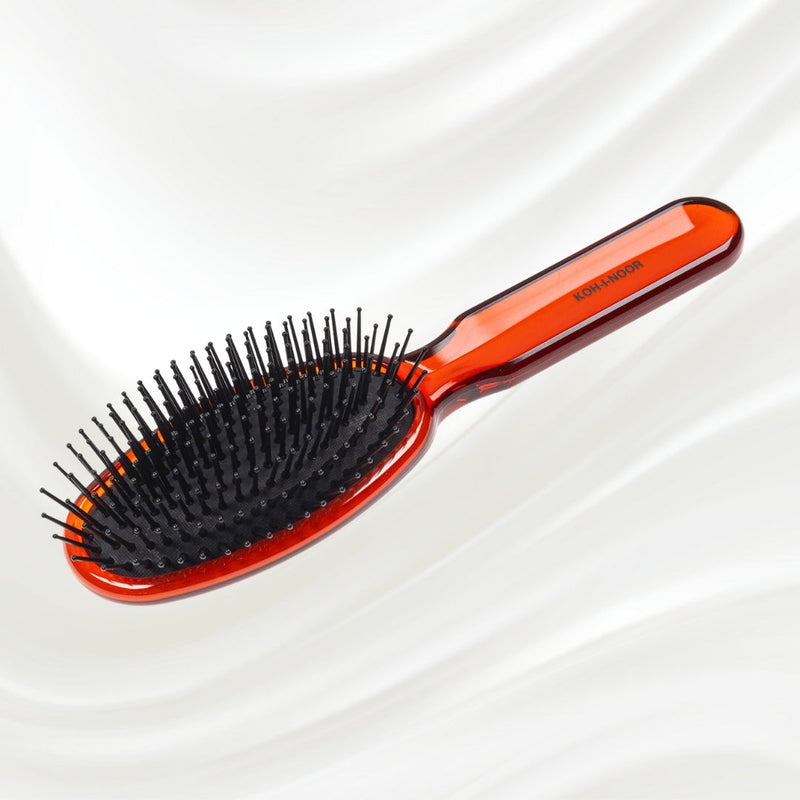 KOH-I-NOOR Beauty USA All Seasons Synthetic Pin Hair Brush - Pneumatic Cushion for Thick & Coarse Hair Hair Brush White Smoke Rose pink / Large,Coral red / Large,Petroleum Blue / Large,Rose pink / Small,Coral red / Small,Petroleum Blue / Small