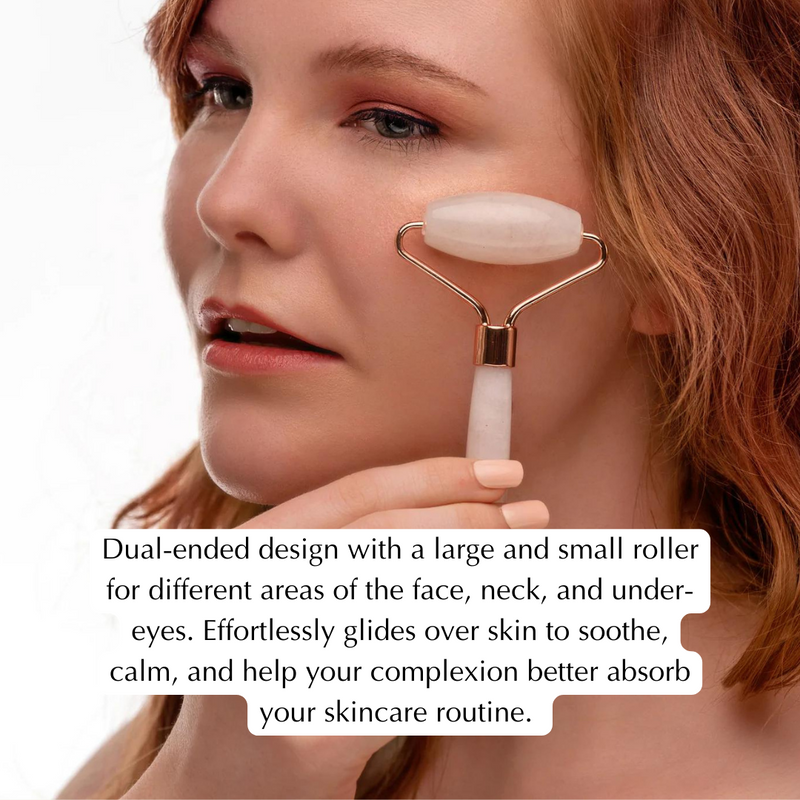 EpiLynx Rose Quartz Facial Roller – Dual-Ended Beauty Tool for Calming, Cooling & Skin Radiance Sienna