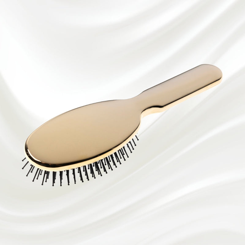 KOH-I-NOOR Beauty USA Metallic Pneumatic Oval Synthetic Pin Hairbrush Hair Brush White Smoke Chrome / Small,Gold / Small,Chrome / Large,Gold / Large