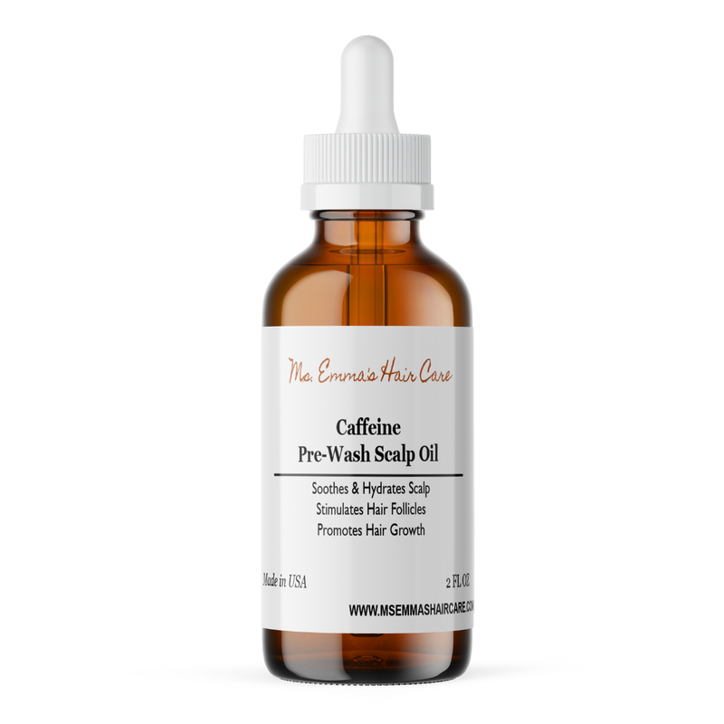 Ms. Emma's Hair Care 2 oz CAFFEINE PRE-WASH SCALP OIL White Smoke