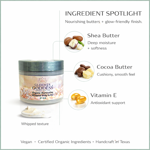 Glimmer Goddess® Organic Skin Care Organic Shimmer Body Butter 2 oz – Travel Shimmer White Smoke Bronze (Single Jar) / Subtle Level 1,Bronze (Single Jar) / Sexy Level 2,Bronze (Single Jar) / Super Level 3,Diamond (Single Jar) / Subtle Level 1,Diamond (Single Jar) / Sexy Level 2,Diamond (Single Jar) / Super Level 3,Gold (Single Jar) / Subtle Level 1,G
