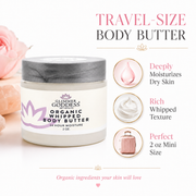 Glimmer Goddess® Organic Skin Care Organic Whipped Body Butter 2 oz – Mini Travel Size for Dry Skin & Eczema Lotions & Creams White Smoke Autumn Breeze,Caribbean Breeze,Candy Cane,Christmas Cookie,Cinnamon Apple,Citrus Basil,Citrus Crush,Citrus Mango,Coastal Reverie,Coconut Lime,Evening Snow,Frankincense & Myrrh,Honeysuckle,Jasmine,Lavender,Lavender Lemon,Lavender Orange,Lemon Cream,Lemon V